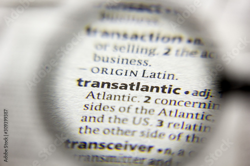 The word or phrase Transatlantic in a dictionary.