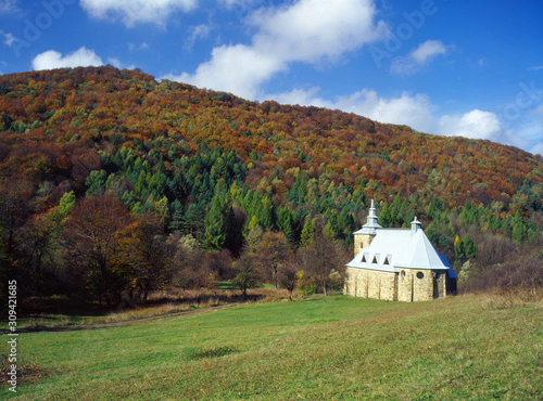 Church in Huta Polanska, Beskid Niski Mountains, Carpathians Mountains - October, 2008 - Poland