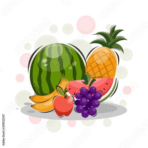 cartoon fruits design vector collection
