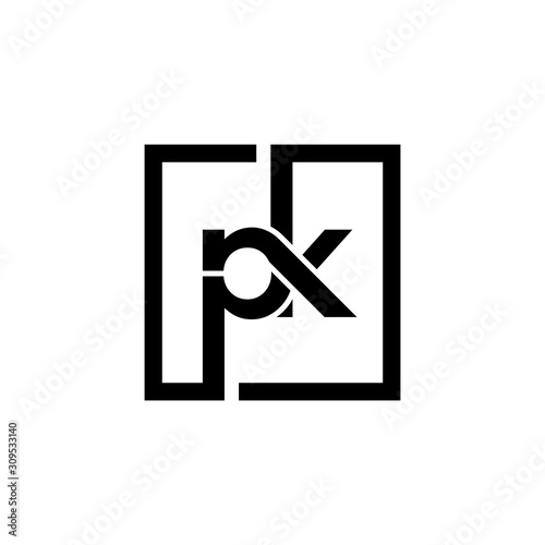 PK logo. Company logo. Monogram design. Letters P and K.