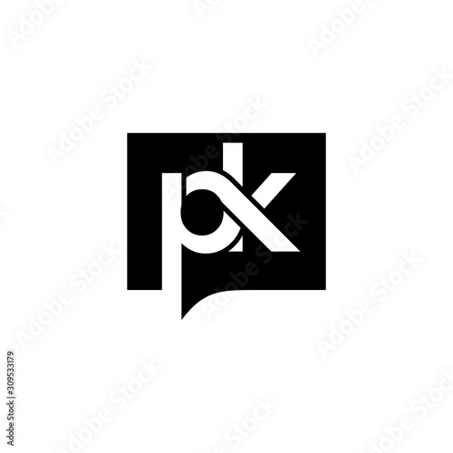PK logo. Company logo. Monogram design. Letters P and K.