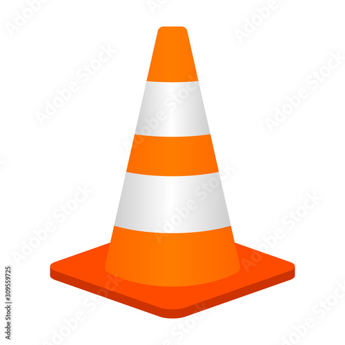 Traffic cone or road pylon flat vector color icon for apps and websites