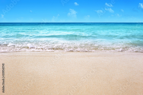white sandy tropical summer beach background