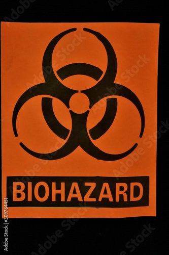 biohazard warning sign forensic evidence label