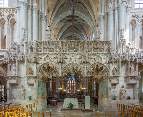 Troyes, France - 09 08 2019: Sainte-Madeleine church