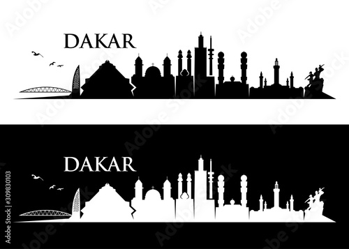 Dakar skyline - Senegal - vector illustration