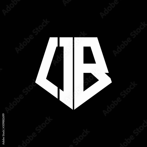 OB logo monogram with pentagon shape style design template