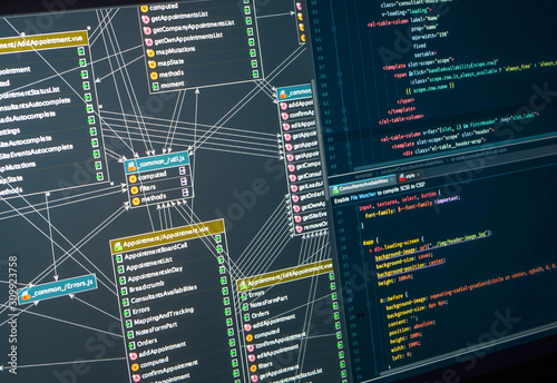 Back-end project architecture development. Database diagram, markup. Integrated Development Environment