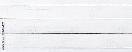 Abstract White wood floor pattern and texture for background or backdrop. Top view wooden plank panel close-up.