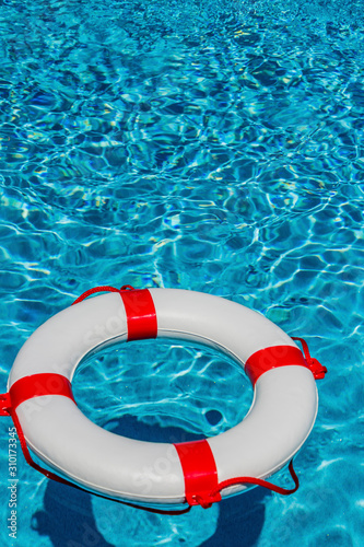 a lifebuoy in a pool