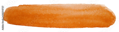 orange watercolor line, stripe design element. with texture