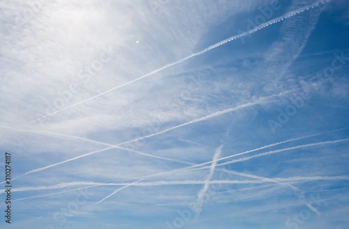 Multiple Jet Streams on Blue Sky