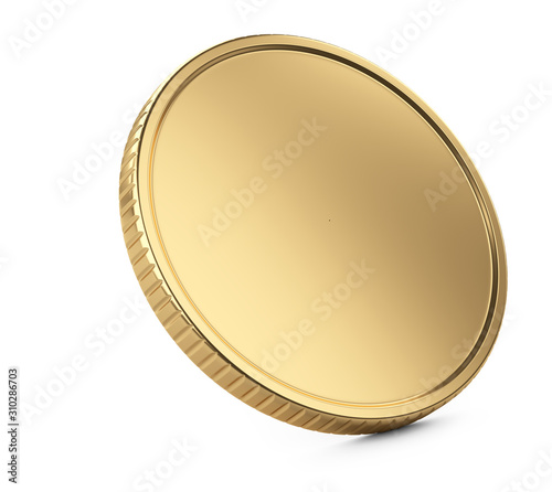 Golden coin - template. Banking concept. Graphic element.