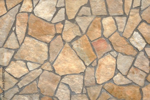 Natural flagstone wall. Texture detail close up.