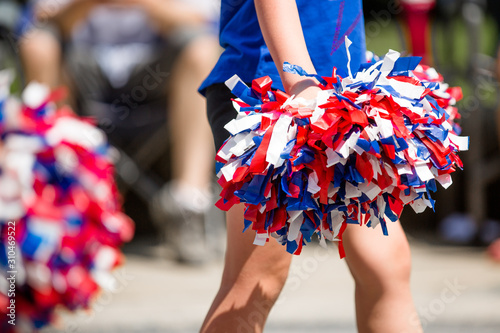 Red, White, and Blue Cheerleader Pom Poms