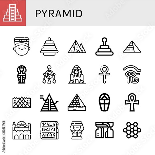 pyramid icon set