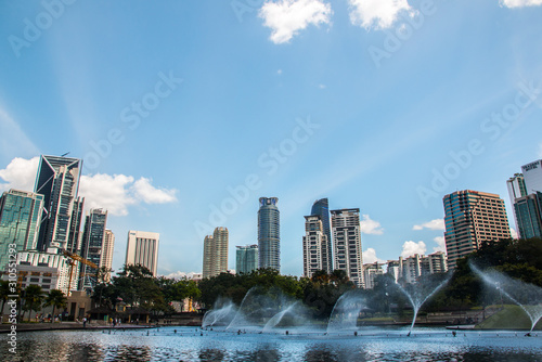 Public park in the city centre near the Petronas towers, Malaysia