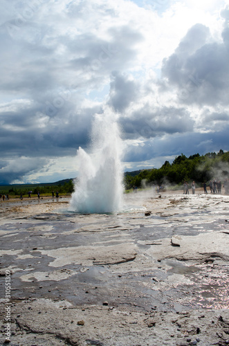 Iceland geysers and landscape summer