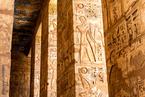 Temple Medinet Habu Egypt Luxor of Ramesses III is an important New Kingdom period structure in the West Bank of Luxor