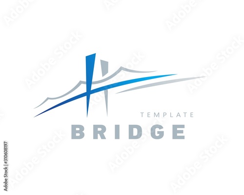 Bridge logo vector blue, grey color