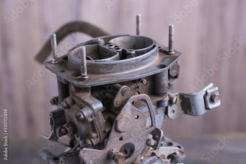 Old carburetor for gasoline engines of cars.