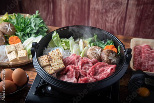 Sukiyaki, japanese famous beef hot pot