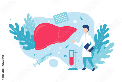 Hepatology and gastroenterology. Prevention of liver disease. Medicine and health.