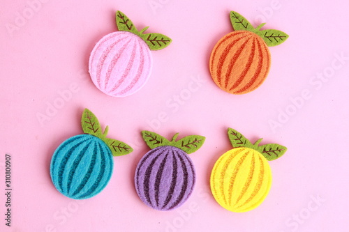 fabric craft with fruit shape