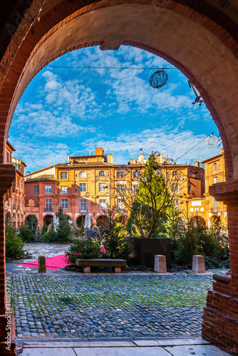 Place Nationale at Christmas in Montauban in the Tarn et Garonne in Occitania, France