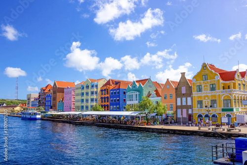 Specific coloured buildings in Curacao