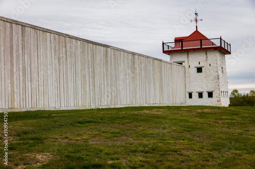 MAY 21 2019, FORT UNION, N DAKOTA, USA - Fort Union Trading Post near confluence of the Missouri and Yellowstone River, Williston, ND