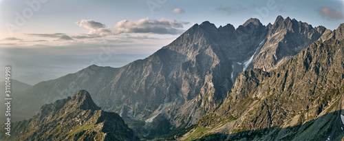 Mountain range sunrise, Jahnaci peak High Tatras Slovakia