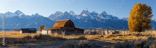 John Moulton Barn within Mormon Row Historic District in Grand Teton National Park, Wyoming - The most photographed barn in America