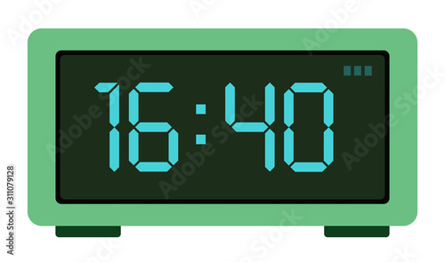 Electronic table clock vector icon flat isolated