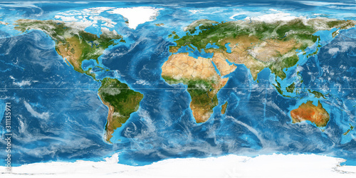 XXL size physical world map illustration. Primary source, elements of this image furnished by NASA. Extra large big map with highest detail avalable. 350 Mega Pixels resolution.