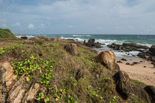 Rocks on the shore of the Indian ocean, Galle, Sri Lanka