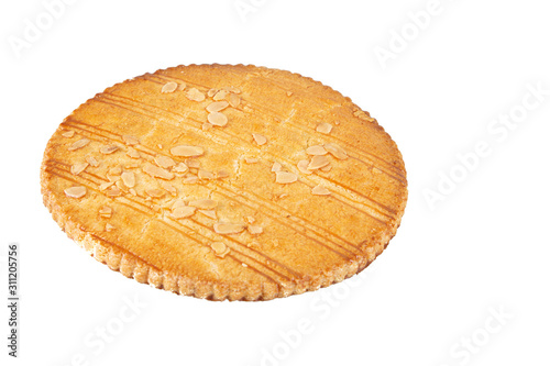 butter shortbread cookies on white background broyé du poitou french bakery
