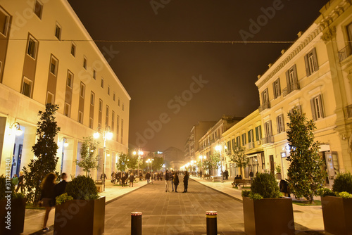 Night Foggia City Centre Illuminated by Lamps