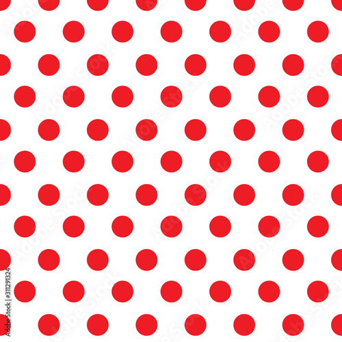 Seamless red polka dot pattern background