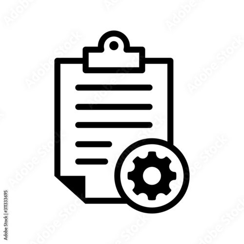 Technical check list vector icon. Checklist clipboard illustration sign. specification symbol.