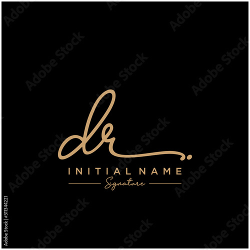 Letter DR Signature Logo Template Vector