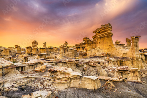 Bisti Badlands, New Mexico, USA hoodoo rock formations