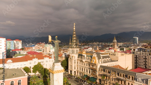 Aerial view to Batumi from Europe Square in Georgia
