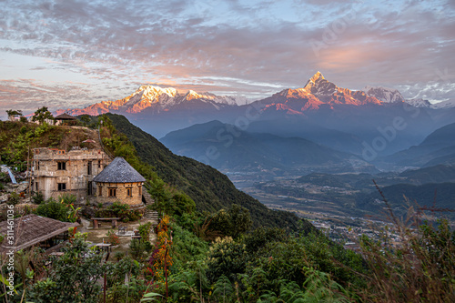 Sunrise on the Himalayas Pokhara Nepal