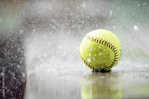 Softball in the pouring rain