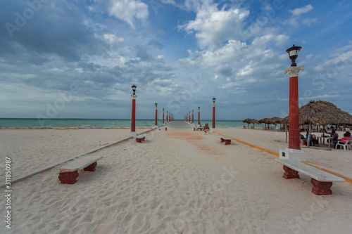 sisal pier covered with snad beach