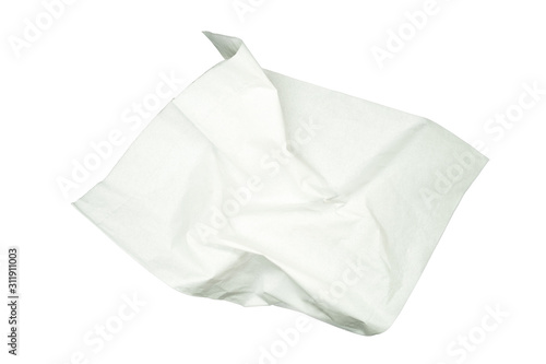 Used paper tissue or Napkin on Isolated white background