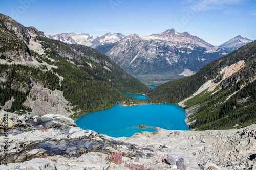 Viewpoint from the glacier at Joffre Lakes, British Columbia