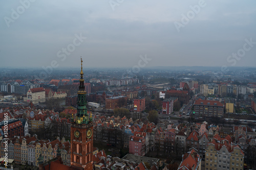 View of the city of Gdansk from the tower of St. Mary's Basilica.