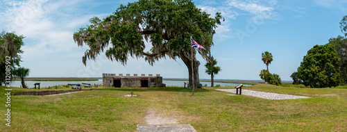 Fort Frederica National Monument, on St. Simons Island, Georgia, archaeological remnants of a fort and town built by James Oglethorpe between 1736 and 1748 to protect the southern boundary from Spain